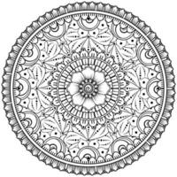 patrón circular en forma de mandala con flor para henna, mehndi, tatuaje, decoración. vector