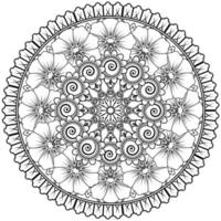 Circular pattern in the form of mandala with flower for henna, mehndi, tattoo, decoration. vector