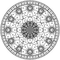 Circular pattern in the form of mandala with flower for henna, mehndi, tattoo, decoration. vector