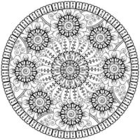 patrón circular en forma de mandala con flor para henna, mehndi, tatuaje, decoración. vector