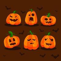 colección de personajes de jack'o lantern vector