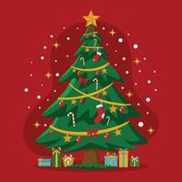 Christmas Tree With Gifts vector