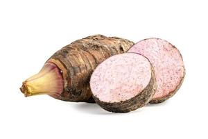 Taro and slice isolated on white background with clipping path photo