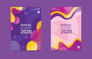 Colorful Fluid Annual Report Template vector