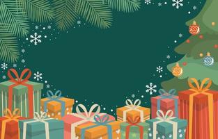 Caja de regalo con cinta de colores de fondo doodle vector