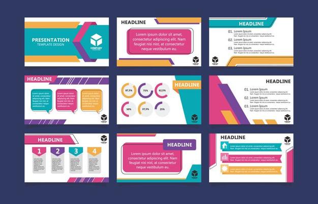 Business Presentation Template with Colorful Element