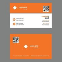 Orange concise creative business card design template vector
