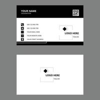 plantilla de diseño de tarjeta de visita concisa en blanco y negro vector