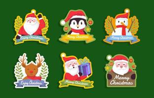 Santa Sticker Collection vector