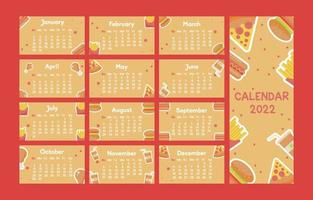 Fast Food Theme 2022 Calendar vector