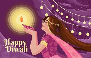 fondo feliz diwali vector