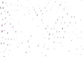 Light Purple vector texture with musical notes.