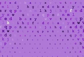 Light purple vector layout with latin alphabet.