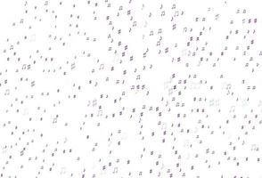 Light Purple vector texture with musical notes.