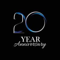 20 Year Anniversary Vector Template Design Illustration