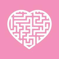 Labyrinth heart. A simple flat vector illustration isolated on a pink background.