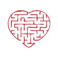 Labyrinth heart. Simple flat vector illustration isolated on white background.