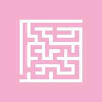 Abstract square maze. Game for kids. Puzzle for children. One entrance, one exit. Labyrinth conundrum. Flat vector illustration isolated on color background.