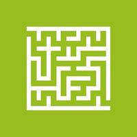 Abstract square maze. Game for kids. Puzzle for children. One entrance, one exit. Labyrinth conundrum. Flat vector illustration isolated on color background.