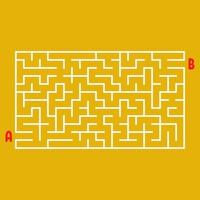 Abstract rectangular maze. Game for kids. Puzzle for children. One entrance, one exit. Labyrinth conundrum. Flat vector illustration isolated on color background.