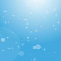 Color abstract background of blue sky with bokeh and stars. Simple flat vector illustration.