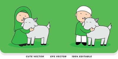 cute eid al adha character vector
