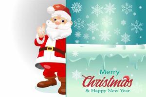 Merry Christmas and happy new year Santa Claus cartoon greeting card vector