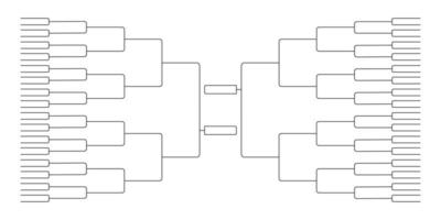 64 team tournament bracket championship template flat style design vector illustration