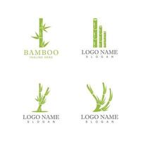 Diseño de ilustración de icono de vector de plantilla de logotipo de bambú