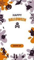 Halloween social media stories template. Space for text. Vector illustration