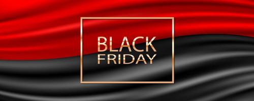 Black friday sale background with ribbon vector