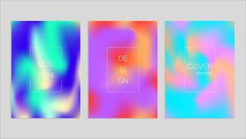 Minimal abstract vector fuid cover design template. Holography gradient background. Vector templates for placards, banners, flyers, presentations and reports