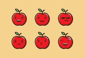 Apple Emoticon Flat Vector