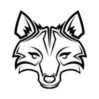 Black and white line art of fox head. Good use for symbol, mascot, icon, avatar, tattoo, T Shirt design, logo or any design. vector