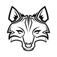 Black and white line art of fox head. Good use for symbol, mascot, icon, avatar, tattoo, T Shirt design, logo or any design. vector