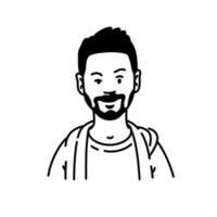 avatar de hombre joven en estilo minimalista vector