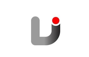 letter V logo alphabet design icon for business grey red vector