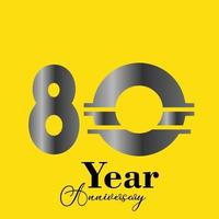 80 Year Anniversary Elegant Vector Template Design Illustration