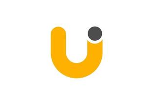 letter U logo alphabet design icon for business yellow grey vector