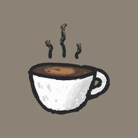 Dibujado a mano pincel contemporáneo arte, taza de café o té ilustración vectorial vector