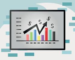 info chart Business arrow and table sets goals concept for success Financial growth expanded the return on investment vector