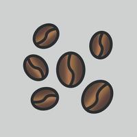 Conjunto de ilustración de vector de granos de café