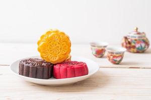 Chinese moon cake custard flavour photo