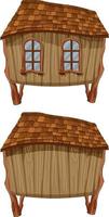 Fantasy wooden hut on white background vector