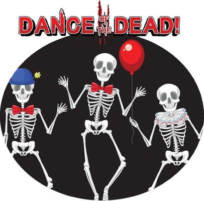 Dance of the dead with skeleton ghosts