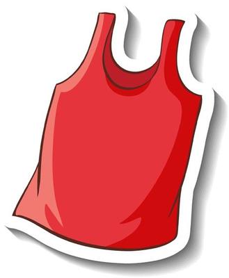 A sticker template with a red tank top isolated