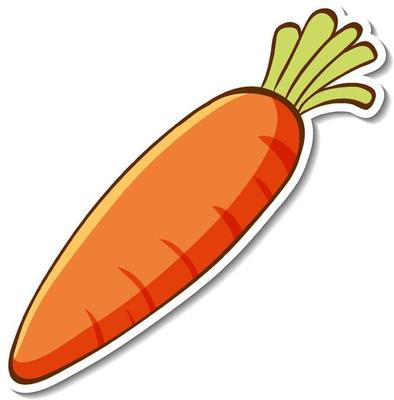 Sticker design with carrot isolated