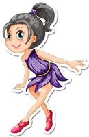 Cute fairy cartoon character sticker vector