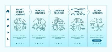 Smart systems for city management onboarding vector template