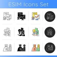 Business assets icons set vector